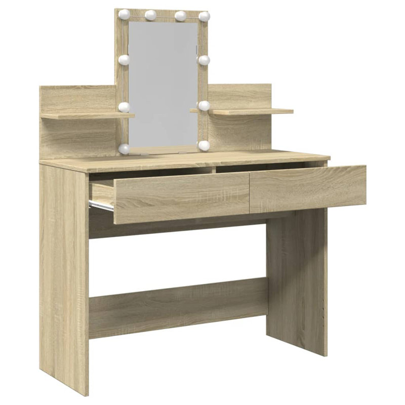 Dressing Table with Mirror, Sonoma Oak