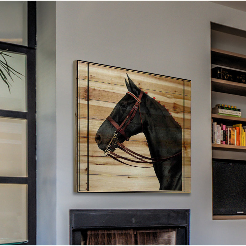 « journal cheval 2 », impression sur bois, H 24 po x l 24 po