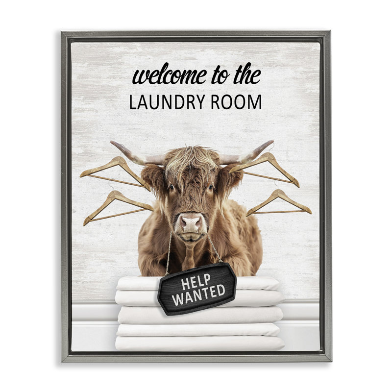 Cadre flottant Welcome, Cadre flottant gris lustré, H 21 po x l 17 po