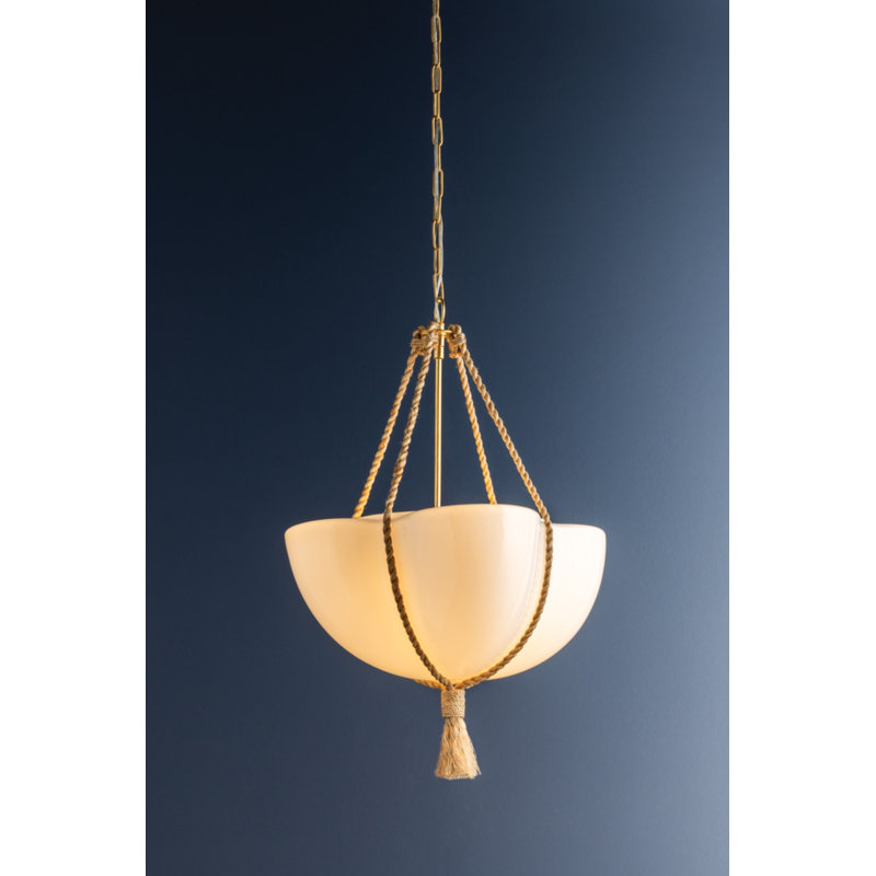 Luminaire suspendu Amberley en feuille d'or rétro, 15W, H 29,5 po x l 20 po x P 20 po