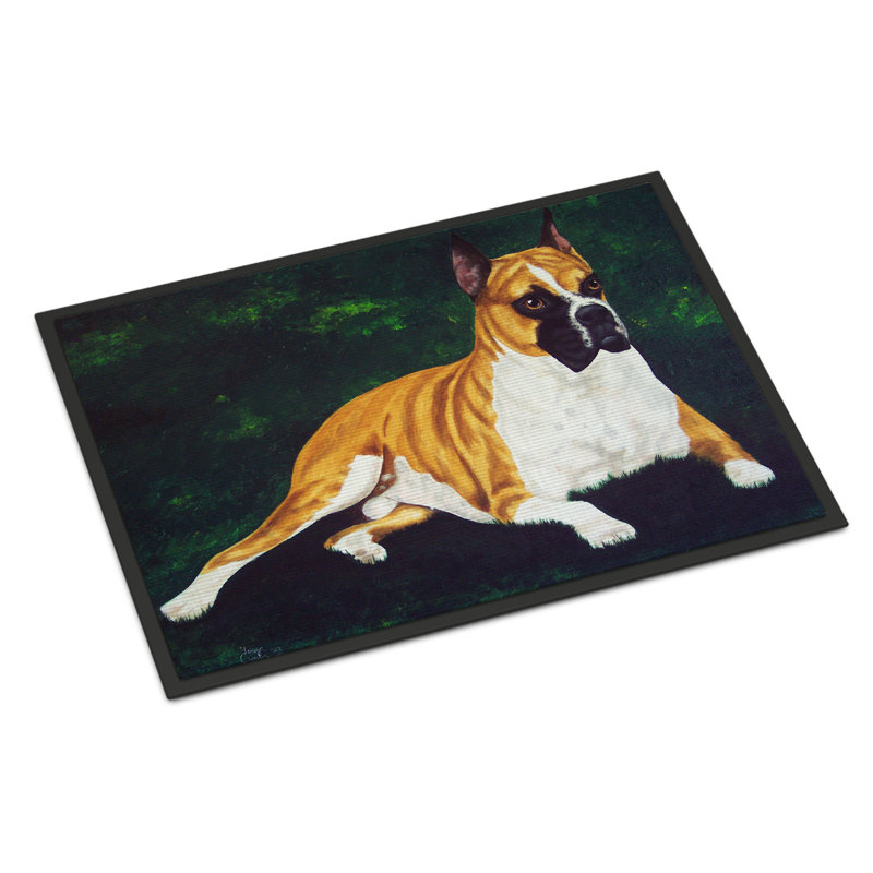 Tapis de porte pour l’extérieur antidérapant dempsey boxer, Rectangle 2 pi x 3 pi