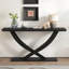 Table moderne rustique de 57 po, à pieds croisés, spacieuse, pour la construction d'une console de chambre à coucher-747121601