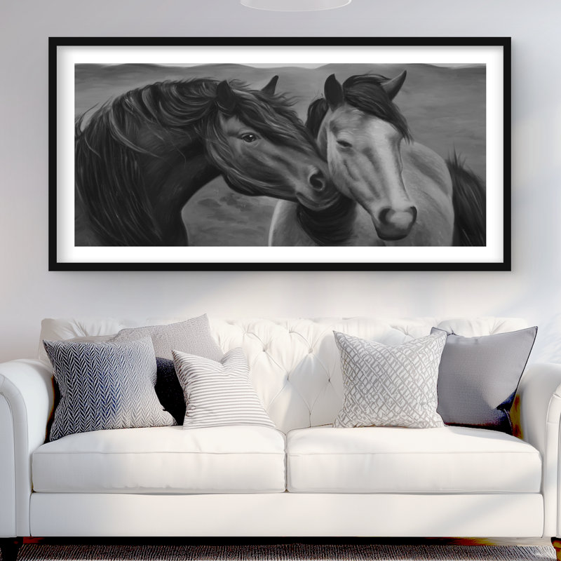 Tendresse - impression encadrée de cheval mat pour la décoration intérieure