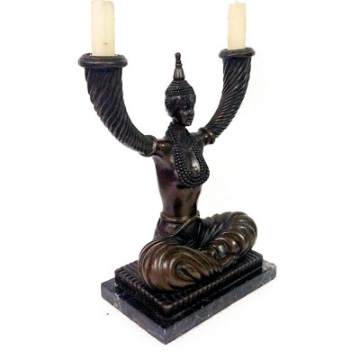 12'' H Brass Tabletop Candlestick