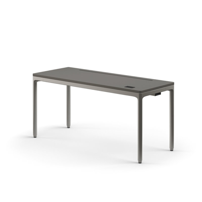 eFloat Quattro Executive Desk, 26.45" H x 58" W x 23" D, Gray/Gray