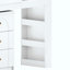 Bureau de meuble-lavabo avec miroir et lumières, coiffeuse de maquillage avec plateau rabattable et rangement 7 tiroirs, 9 compartiments, 3 tablettes, 3 tables de maquillage à modes de couleurs réglables pour la chambre à coucher