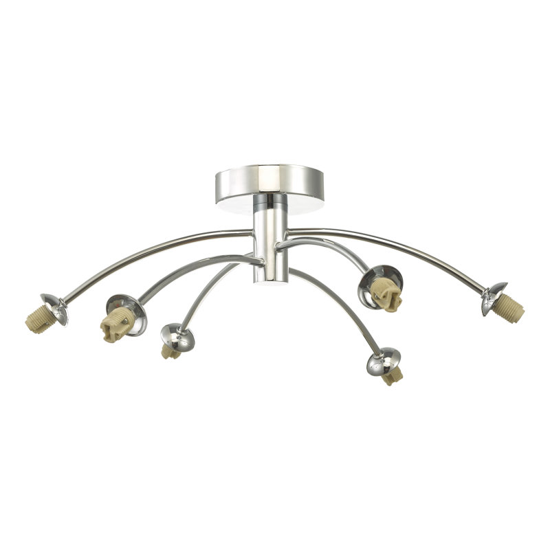 IZZY 6LT SEMI FLUSH PAINTED FRAME ONLY, Polished Chrome