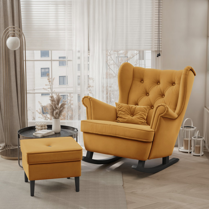 Rocking Chair, Yellow, Sonoma Oak