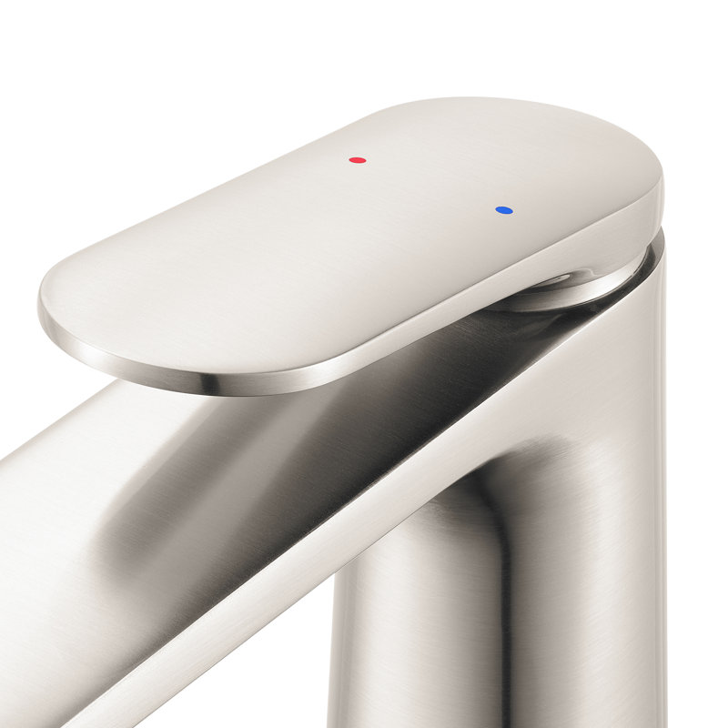Ruvati Este Single Handle Stacked Short Bathroom Faucet in Brushed Nickel, Nickel