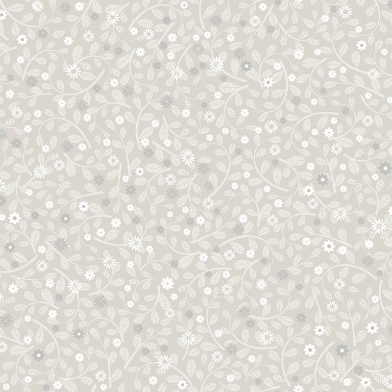 Dalley Hummelvik Daisy Trail Design 10.05m x 53cm Wallpaper Roll, White/Beige