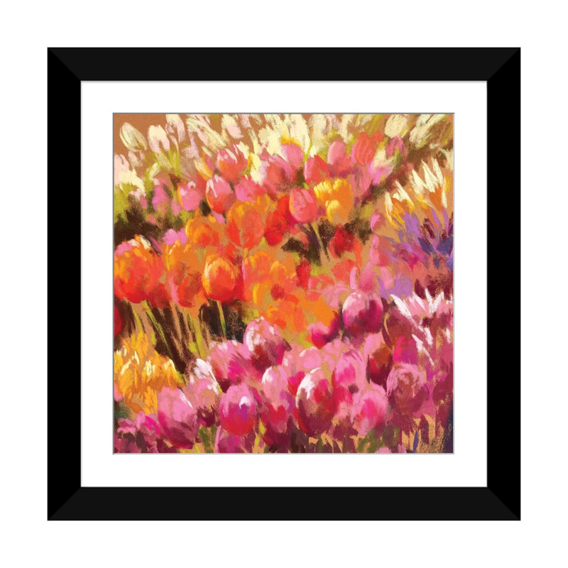 Impression sur toile, Papier avec cadre noir, Blanc, H 16 po x l 16 po x P 1 po