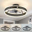 Ventilateur de plafond à DEL à profil bas mat 19,7 pouces avec télécommande à intensité variable avec télécommande pour salle à manger et chambre à coucher-1284326791