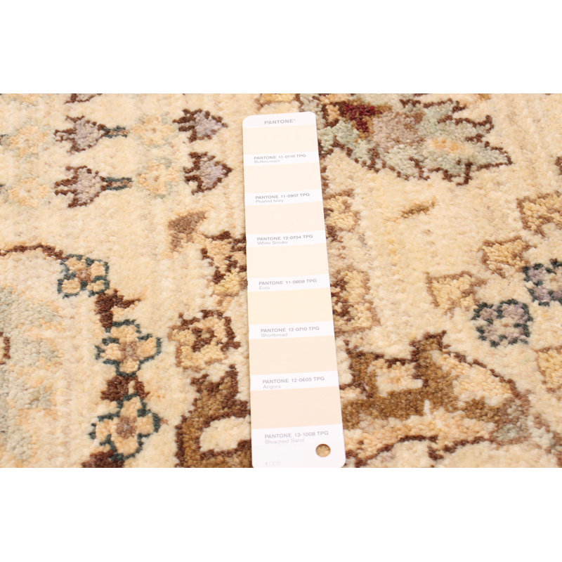 Tapis beige en laine noué à la main de conception unique nouvel âge 5 pi 10 po Aldrige