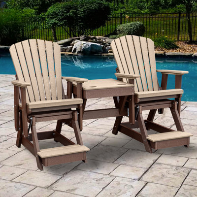 Banc d'extérieur en bois de polyéthylène coulissant Oxyoke