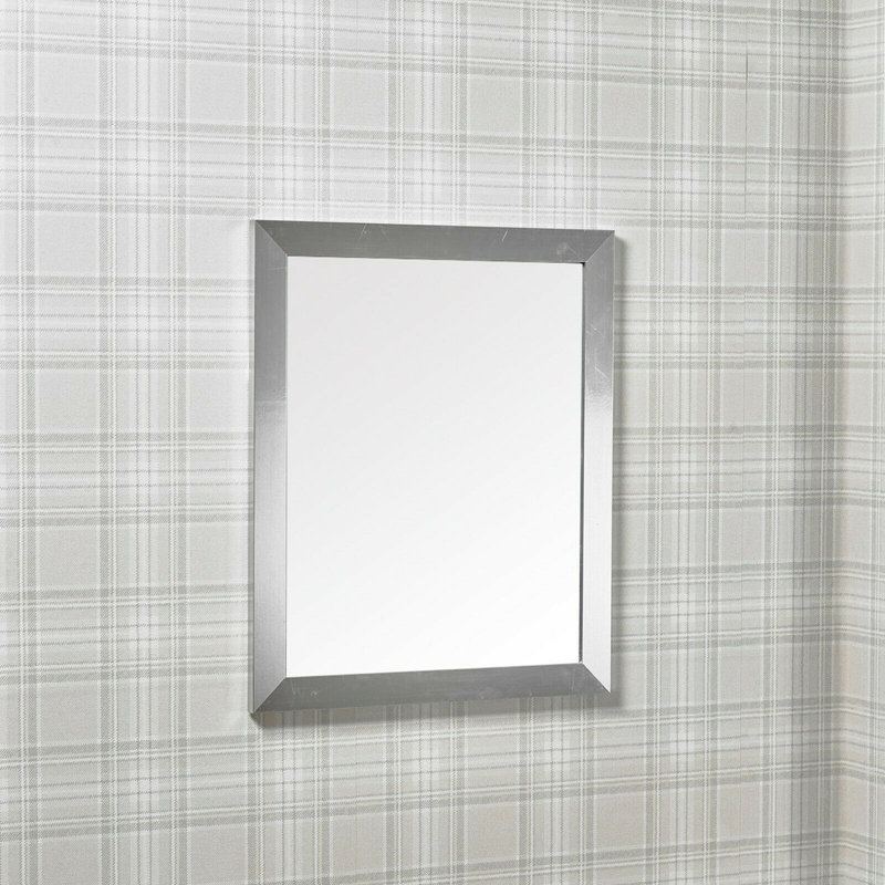 Aspasius Wood Flat Wall Mirror, Grey