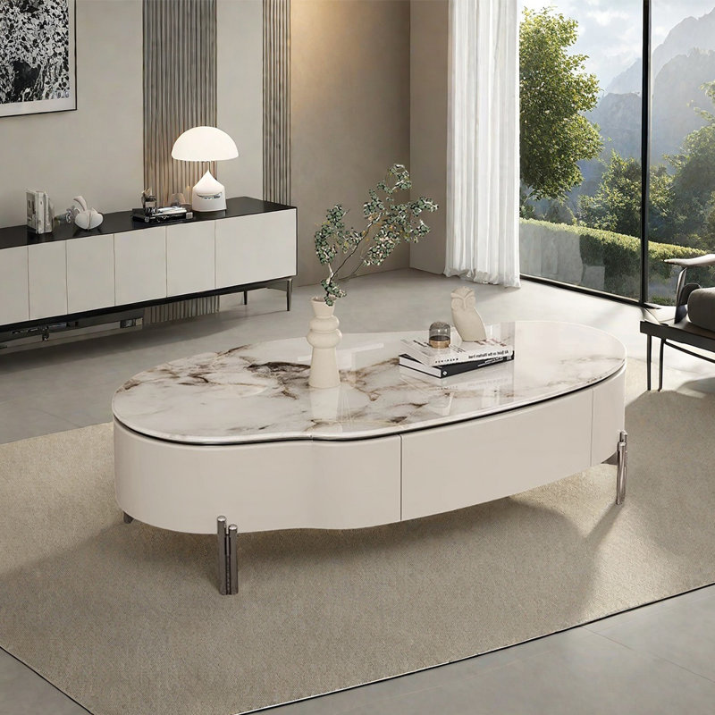 Creative microcrystalline stone coffee table, Multicolor