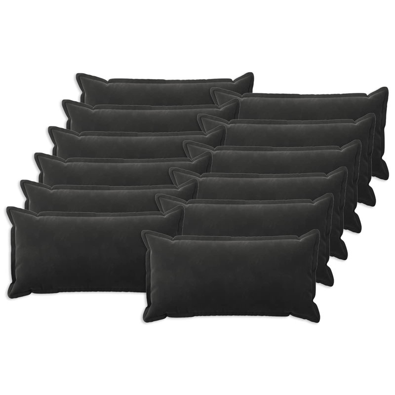Dark Grey Cushion Cover, Rectangle 40cm H x 80cm W, Black