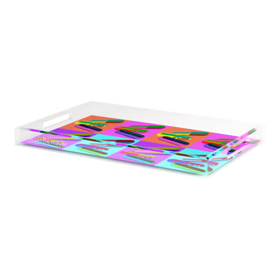 Ode To Hurst Neon Acrylic Rectangle Decorative Tray