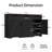 42" Farmhouse Buffet Cabinet with Storage, Coffee Bar Station with 3 Drawers and Adjustable Shelves, Black-247931816