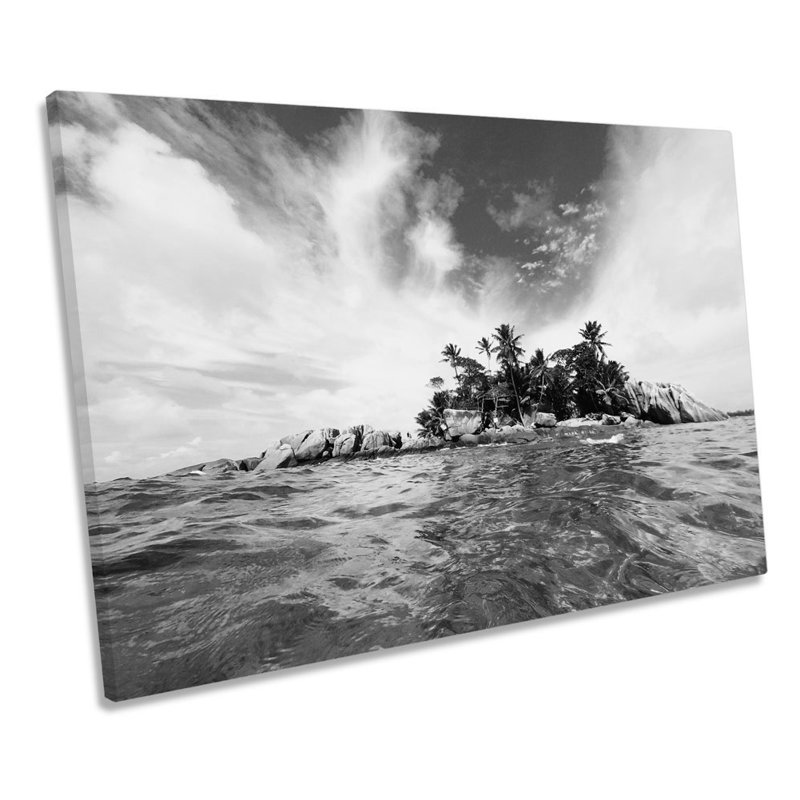 Desert Island Beach Seascape - Wrapped Canvas Print, 61cm H x 91.4cm W x 4cm D