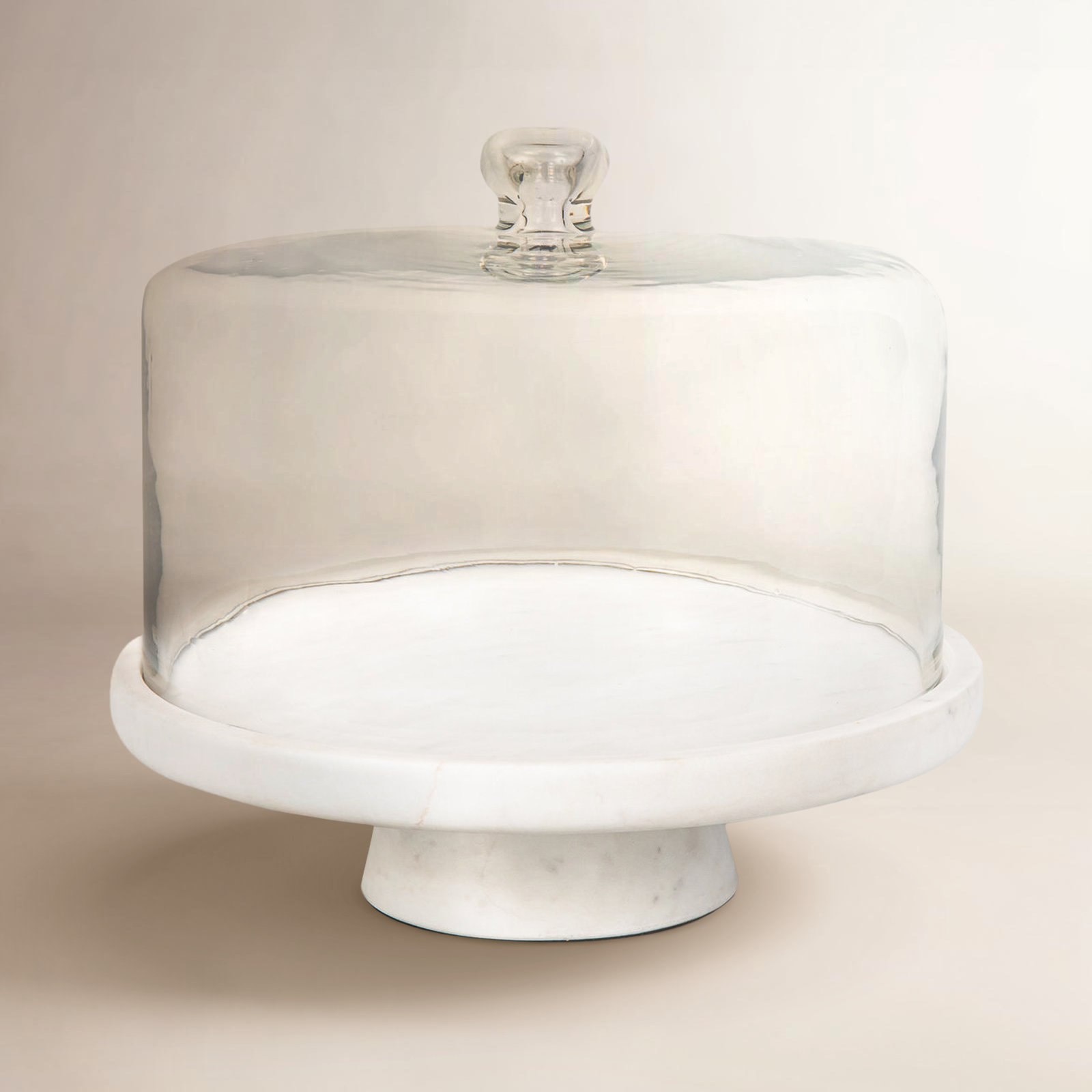 Genuine Marble Cake Stand, White