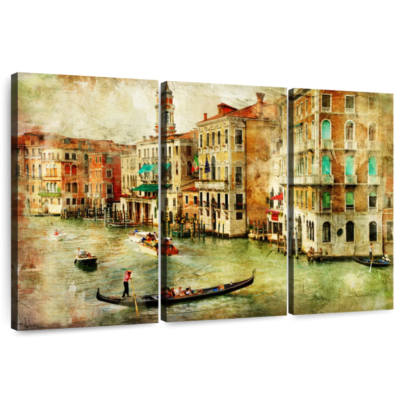 Vieille scène de Venise Nicci, H 48 po x l 74 po