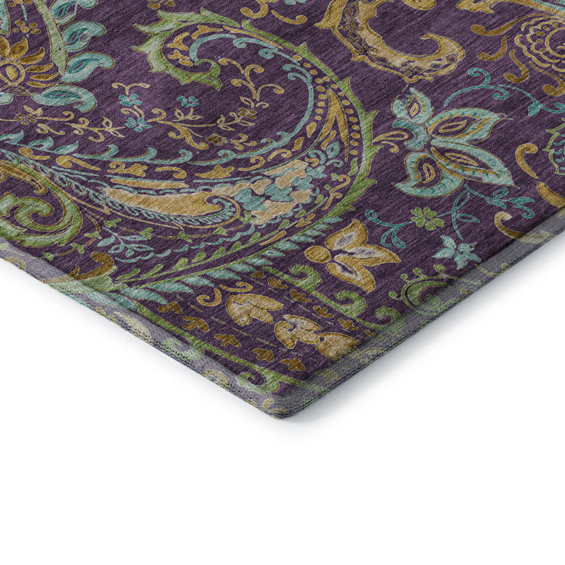 Tapis mauve Premium lavable à la machine Cerrito AMF533, Rectangle 10 pi x 14 pi