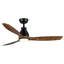 52 inch indoor black ceiling fan with led light