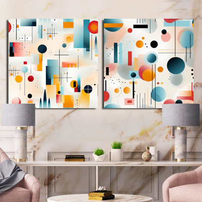 Crisel - Ensemble de 2 collages carrés à formes abstraites