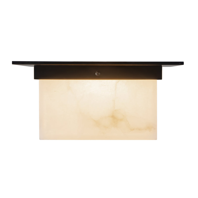 Mineral 11-in Brass Flush Mount, Oil Rubbed Bronze, Alabaster