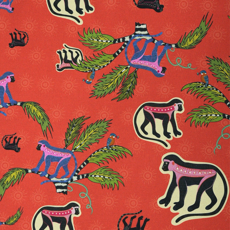 Monkey Palm Heavyweight Linen Fabric, Sunset