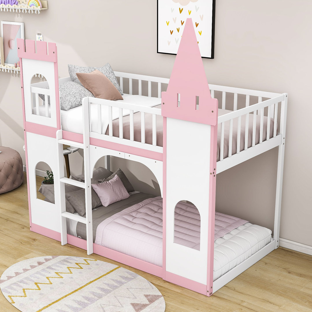Amidon Twin Over Twin Castle Bunk Bed Gemma Violet Bed Frame 