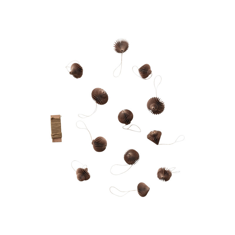 Decorative Paper Folding Honeycomb Ornaments With DIY Garland String, Brown