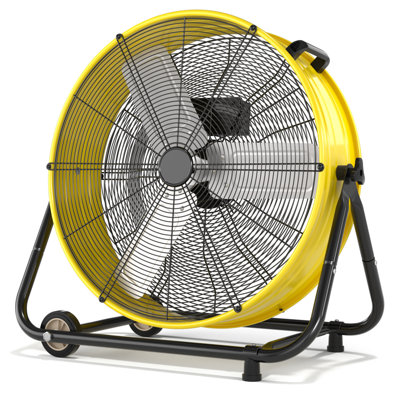LifePlus 30" Industrial Drum Fan, 14000 CFM 550W High Velocity 3-Speed Heavy Duty Metal Air Circulator with 360° Tilt, Casters Handle for Warehouse Factory workshops Patios Garage