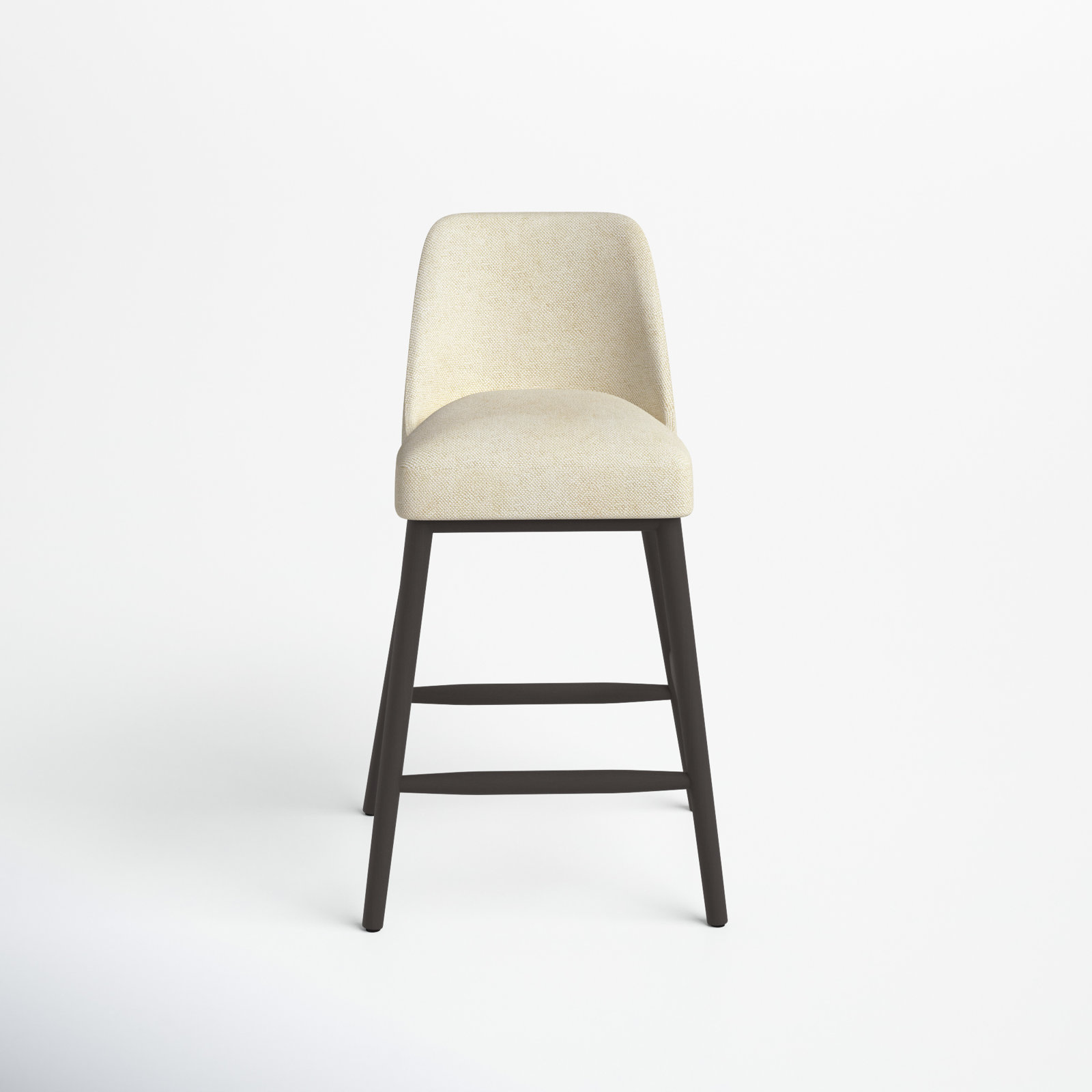 Gallie Counter & Bar Stool, Counter Stool (27” Seat Height), Milsap Canvas Sustain® Tweed, Black Wood