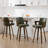 26.4" Mid-Century Modern Upholstered Swivel Counter Height Bar Stool with Walnut Bentwood Frame-1924497553-1924497555