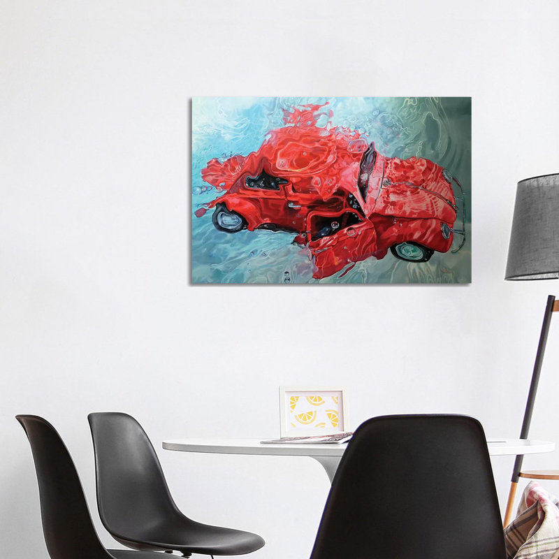 « Red Cox » par Marcello Petisci-impression, H 26 po x l 40 po x 1,5 po, Toile tendue, Pas de tapis