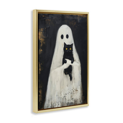 Cadre flottant noir Kitty & Ghost, design par Petal Prints Design