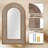 Rustic Arched Wooden Frame Wall Mirror-2078458615
