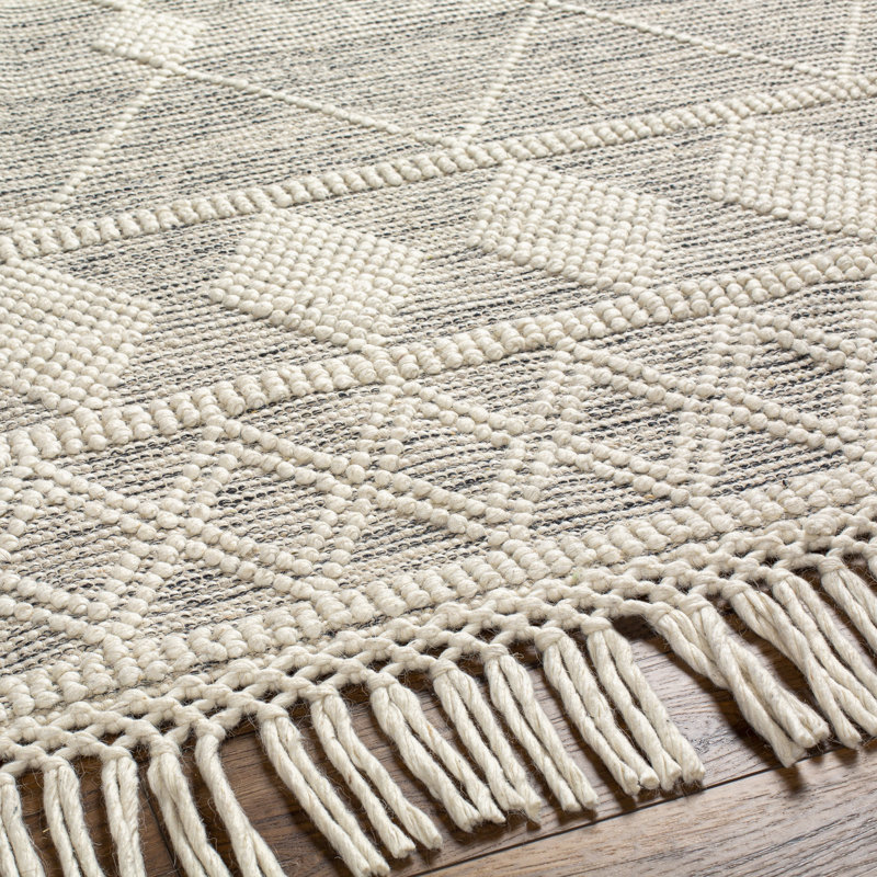 Tapis gris tissé à la main Barbaresi, Rectangle 8 pi x 10 pi