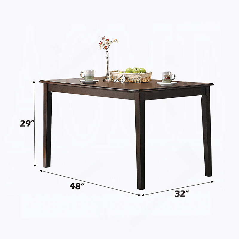 Table de salle à manger espresso 1pc, 29"H x 48"L x 32"W, Espresso