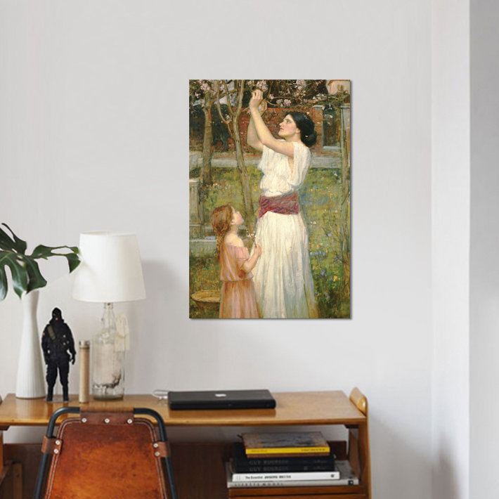 «Almond Blossoms, c.1916» par John William Waterhouse, reproduction sur toile, H 18 po x l 12 po x P 1,5 po, Toile tendue