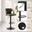 Ensemble de 2 tabourets de bar pivotants à hauteur réglable Ferriera, revêtus de similicuir, avec piètement en métal et repose-pieds. Style Mid-Century, idéal pour un îlot de cuisine, un bar, un pub, un café ou un bureau. Couleur : blanc.-1074784042