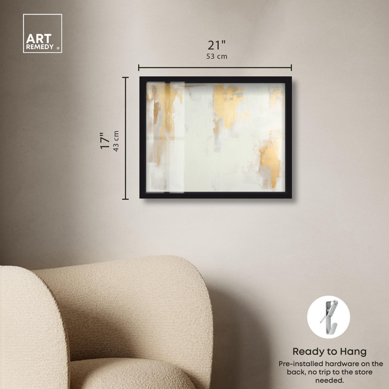 «Aurrée Echo II», impression abstraite par Art Remedy, Noir, H 17 po x l 21 po