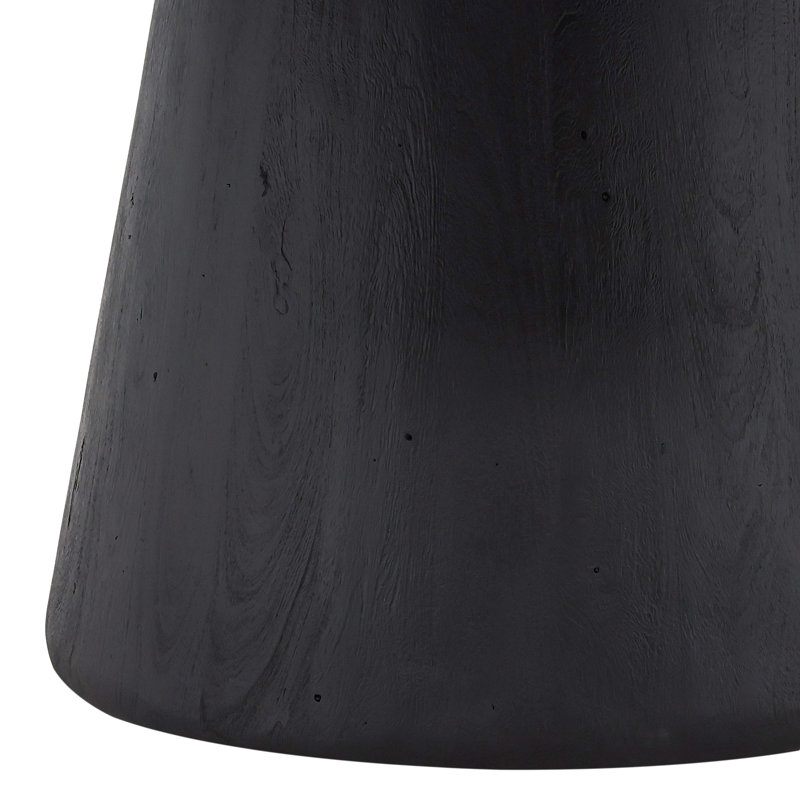 Black Acacia Wood Round Pedestal Dining Table