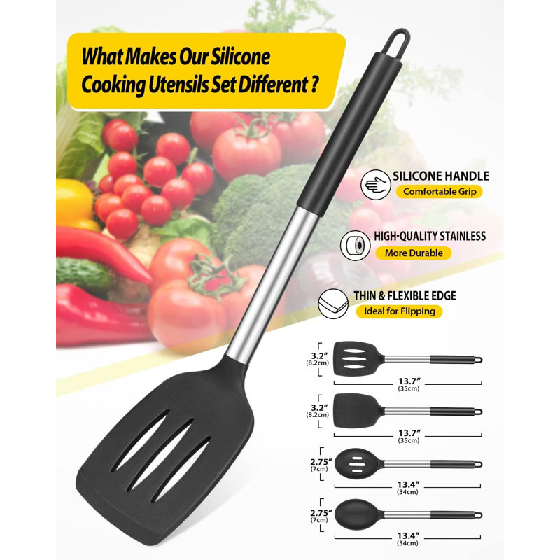 Ensemble de 4 ustensiles de cuisine en silicone
