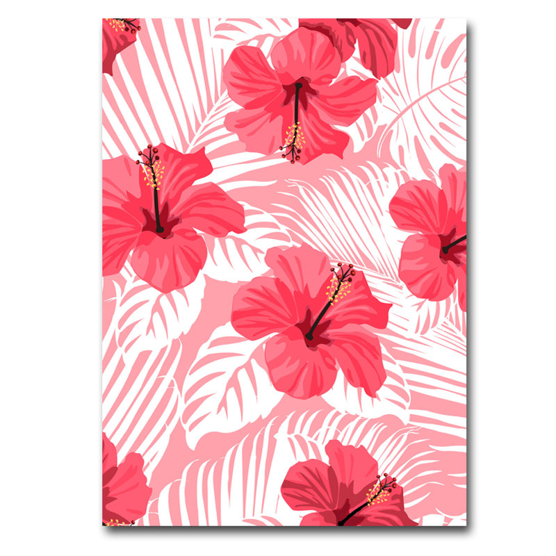 Pink Tropics Print, Rectangle 36" H x 24" W x 2.5" D