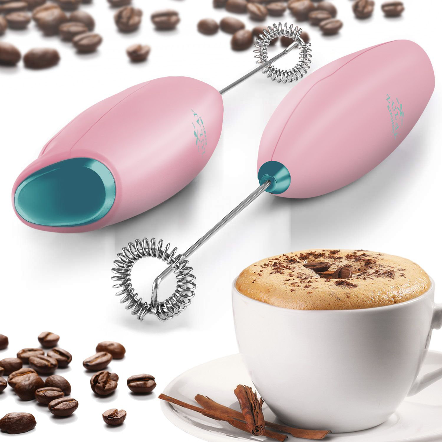 Zulay Kitchen Powerful Handheld Milk Frother for Coffee with Upgraded Titanium Motor - Silver