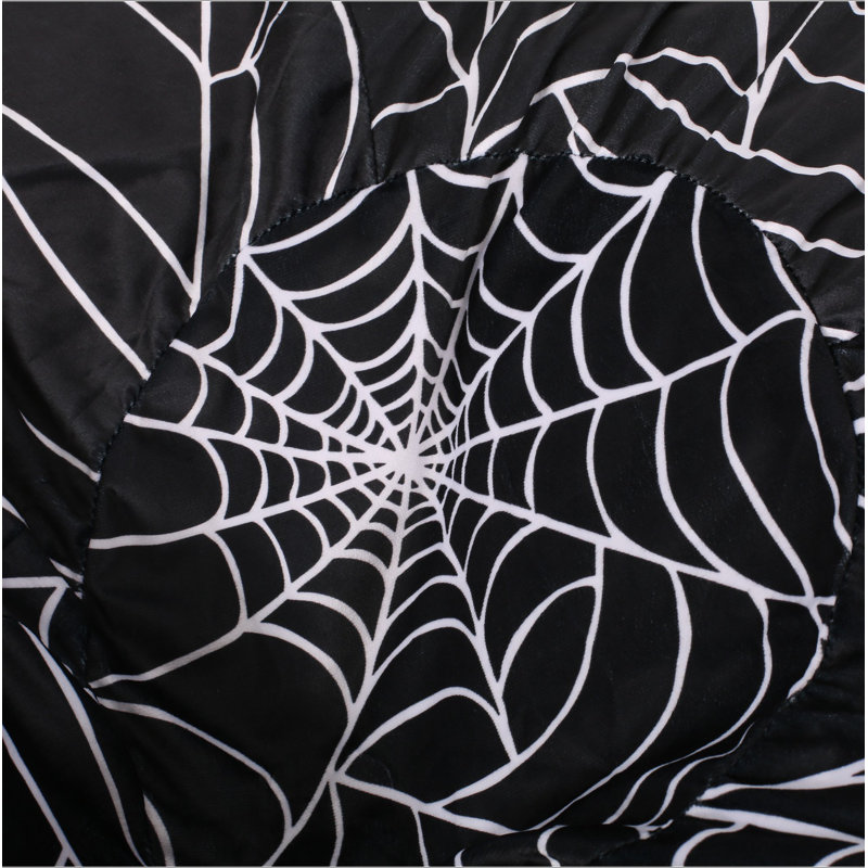 Fauteuil à billes 3 pi Spiderweb, noir et blanc