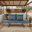 1 banc de côté pliable en osier de patio